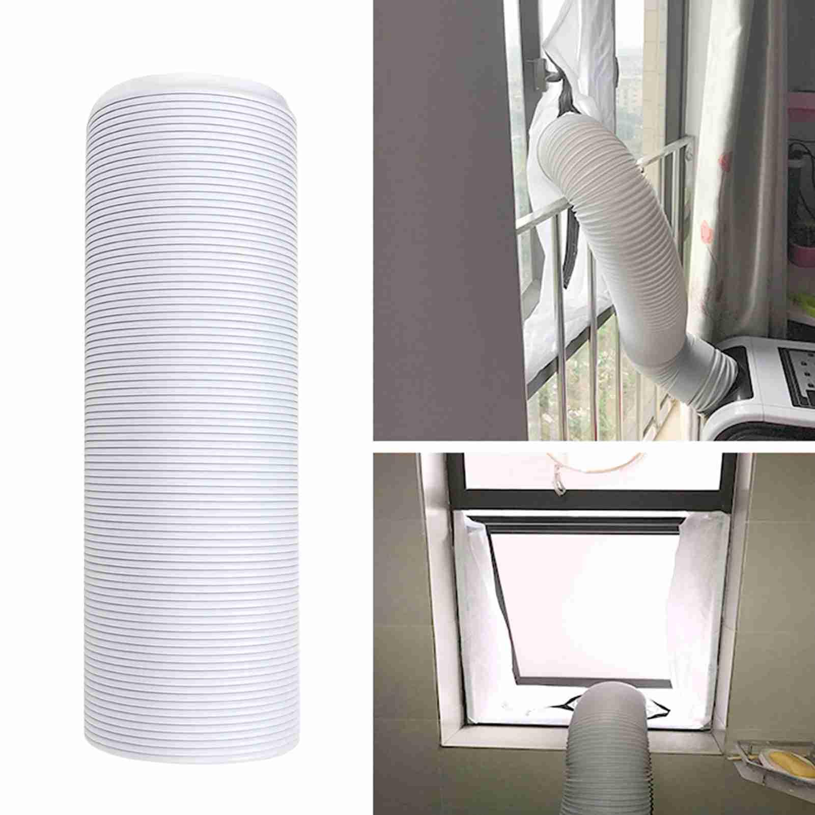 Tuyau Climatiseur Mobile, Air de Tuyau Évacuation Climatiseur Mobile Extensible, Plastique Portable pour Poêles à Gaz (Diamètre 15cm * 2m)