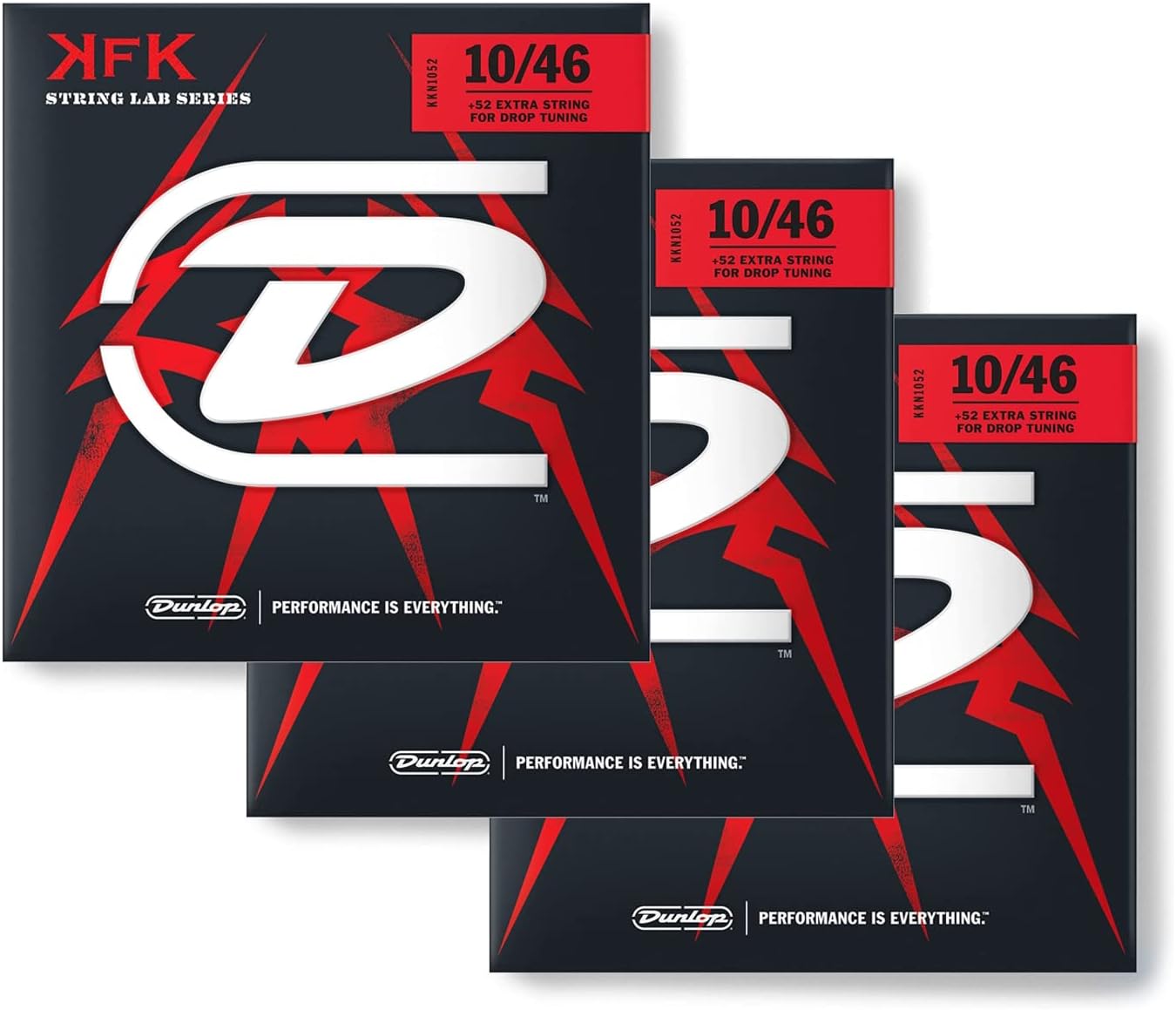 Dunlop KKN1052 Kerry King Icon Series Signature Electric Guitar Strings, Medium, .010–.052, 7 Strings/Set - (3 Pack)