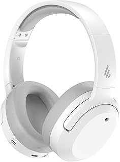 Edifier W820NB Bluetooth Headset - Wireless Over-Ear Headphones with up to 49 Hours Battery Life, Hybrid Active Noise Cancelling, Ambient Mode and DNN Noise Cancelling, Hi-Res Audio Certified-White