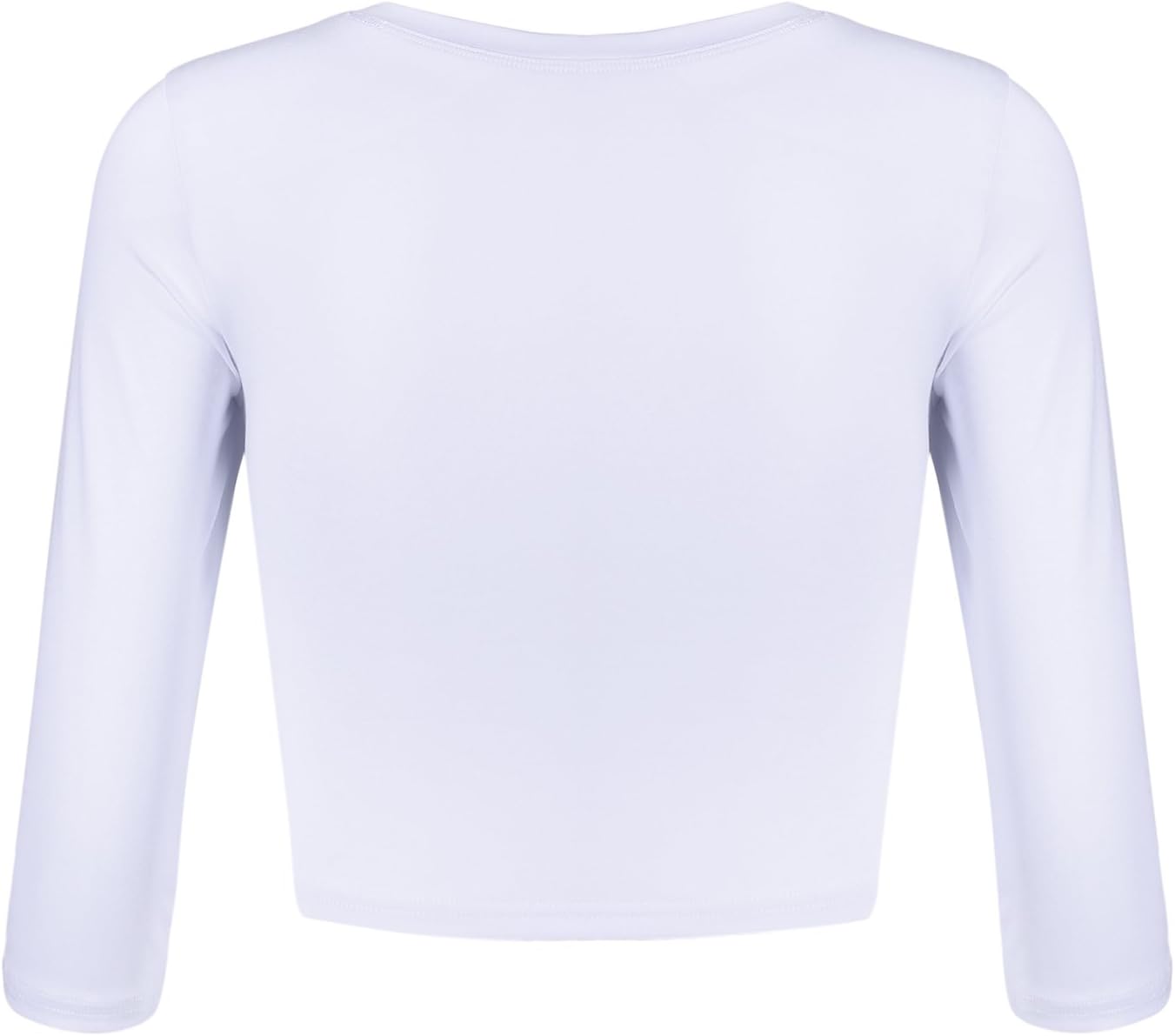 Women Slim Fit Basic Round Neck 3/4 Sleeve Casual Y2K Cute Yoga Crop Top Workout Shirts - Image 4