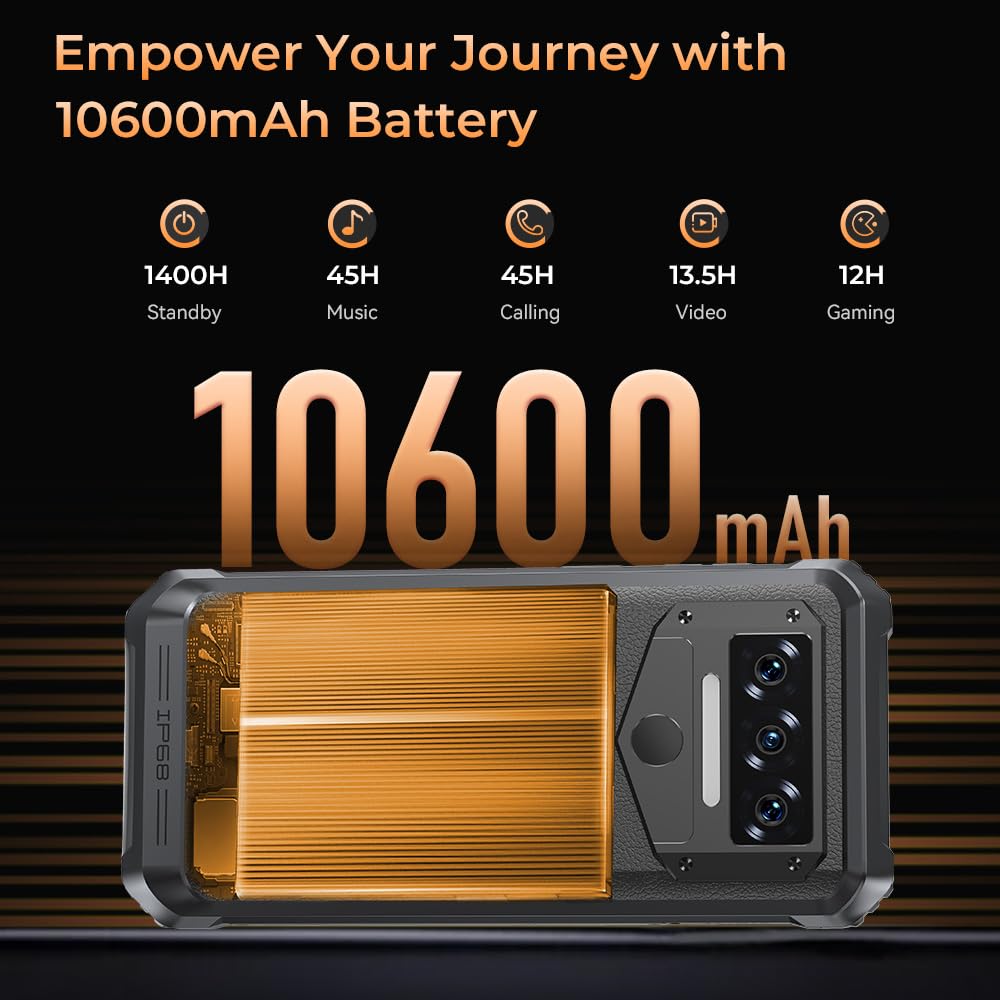 Amazon | OUKITEL WP38 4G頑丈スマートフォン、大容量10600mAh