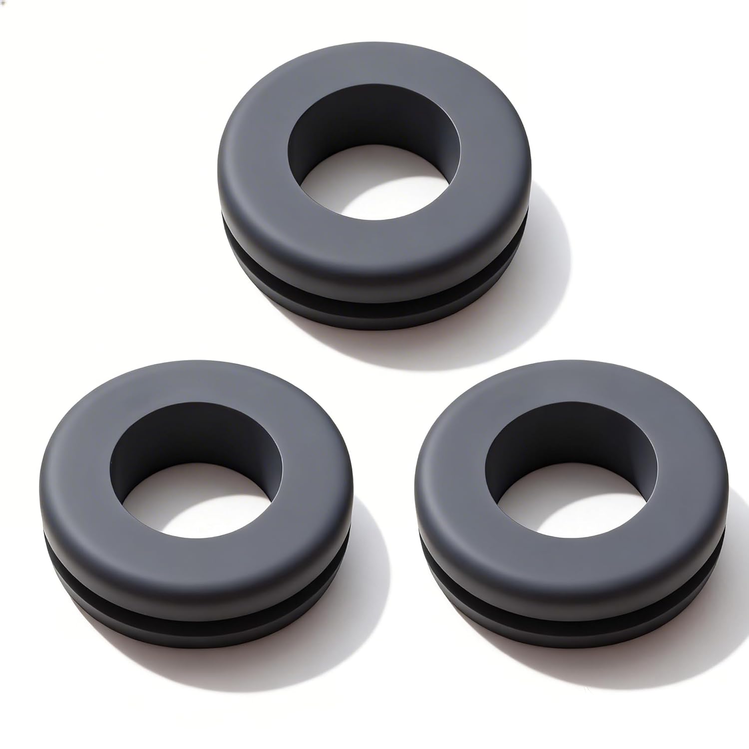Rubber Grommets, Durable Round Rubber Grommets, Suitable for 1 1/4" Inch Openings, 1/8-inch Thick Panels, Provides Protection for Wires, Cables, Hoses, Etc., Black (3 PCS)