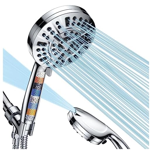 Sosirolo High Pressure Shower Head with Handheld, 10-mode Filtered Detachable 5" Large Showerhead with Hard Water Filter for Bathroom, Anti-clog Shower heads with SS Hose