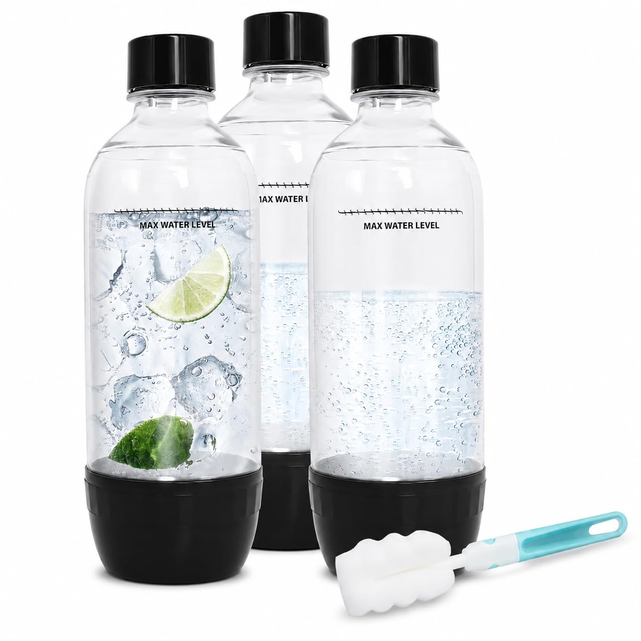 Soda Maker - Bottiglie riutilizzabili in PET da 1 l, 3 pezzi