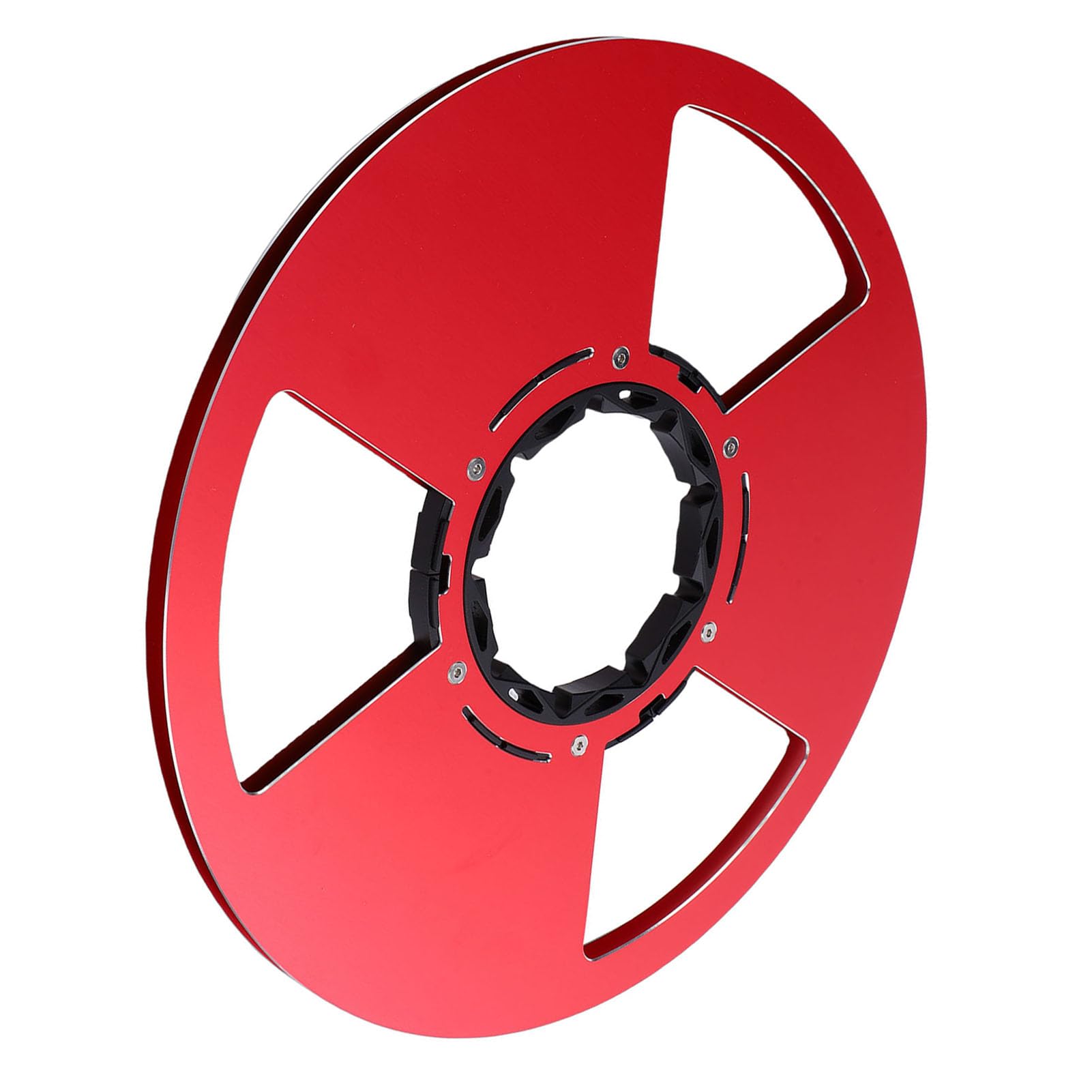 Carrete de Cinta Vacío de 10,5 Pulgadas, Carrete Abierto de Aleación de Aluminio para Cintas de 1/4 de Pulgada, Recogida de Grabación Universal para, para MAXELL, Brida NAB, (rojo)
