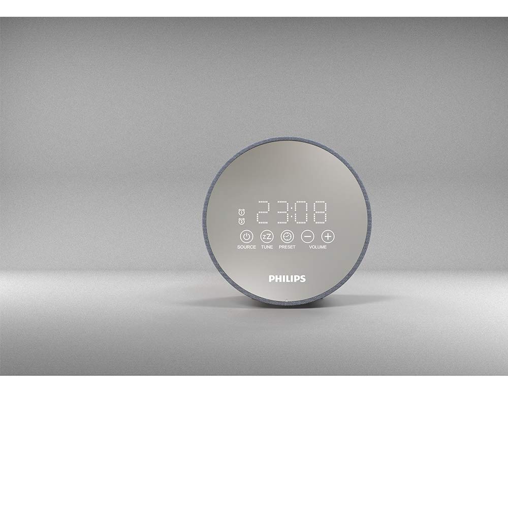 Philips Audio Réveil Radio Numérique Dr402/12 (Minuterie de Veille, Chargement USB, 2 Fonctions d'Alarme)