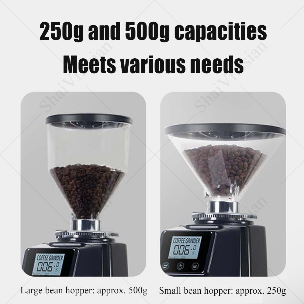 Elektryczny Młynek Do Kawy Z Ekranem Dotykowym I Timerem Black-500g | Płaskie żarna 60 Mm,Pojemność 250/500 G,Do Espresso,Metod Przelewowych I French Press;Do Kawiarni I Użytku Domowego