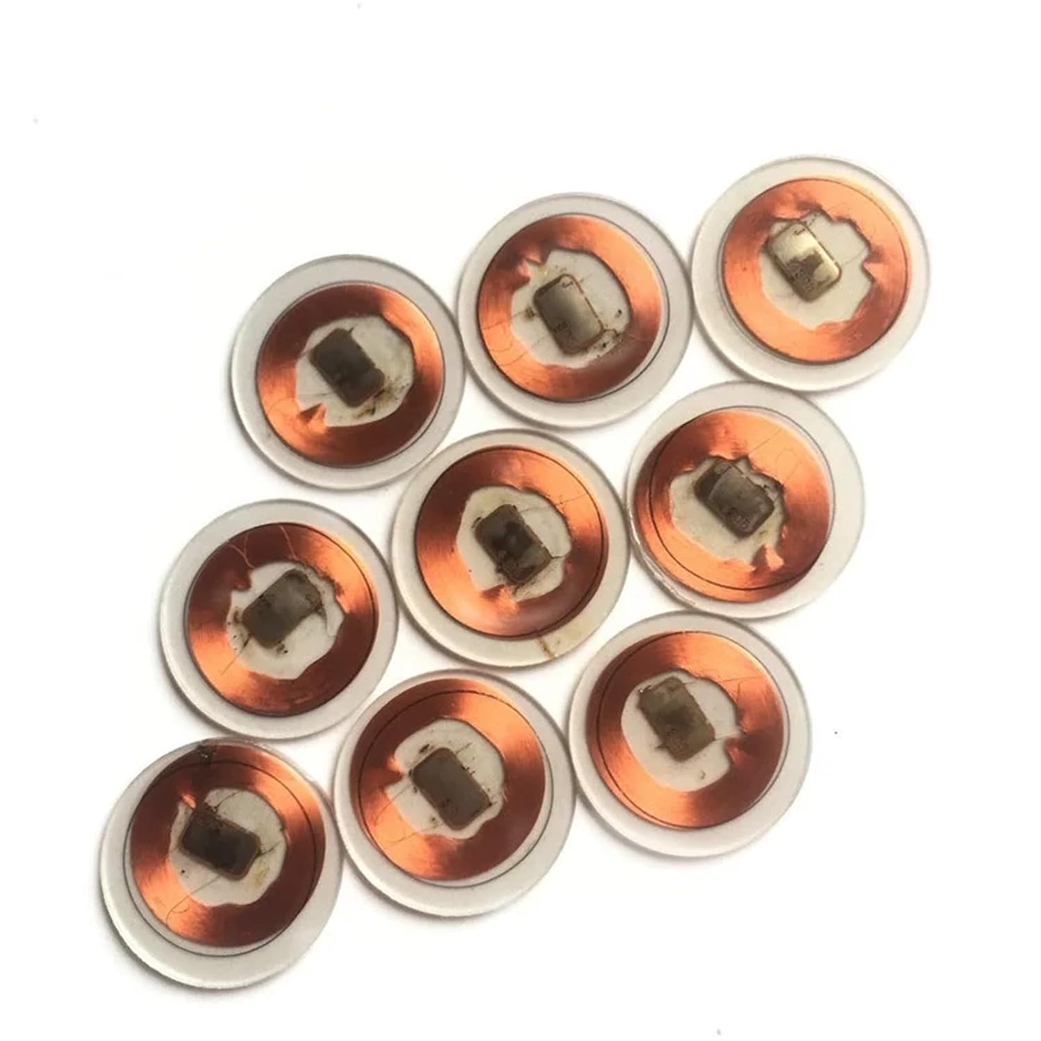 100Pcs EM4305 T5577 Writable Rewritable Copper Coil Transparent Coin Card Keyfob RFID Proximity Access Control Tag Accessories