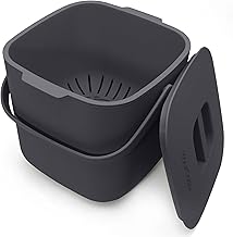 YourCasa® Composteur Cuisine 4L Poubelle compost cuisine pour les déchets organiques quotidiens Lavable au Lave Inodore poubelles à compost seau compost cuisine petite poubelle cuisine (4l anthracite)