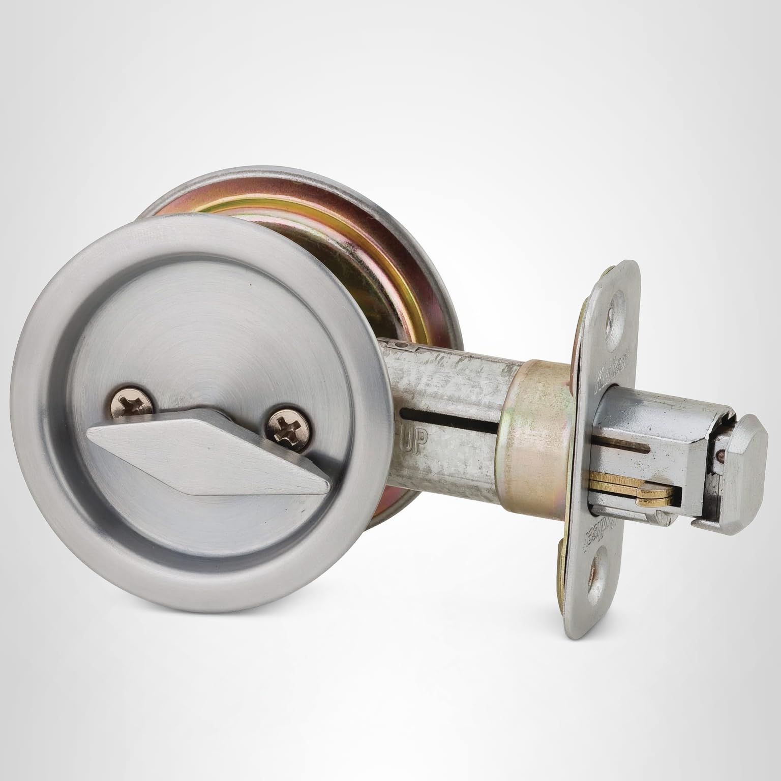 トドロクツキ Kwikset 335 26D RND PCKT DR LCK Round Bed/Bath Pocket Door Lock in