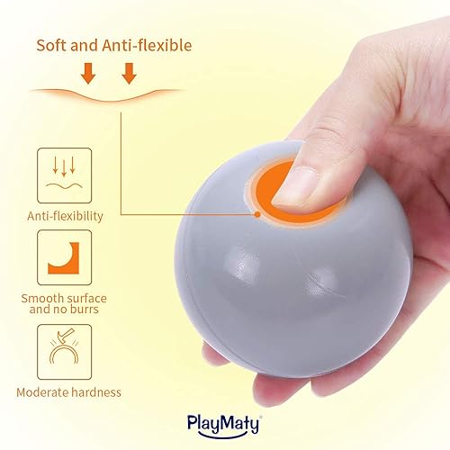 Miniatura 4 de PlayMaty Pelotas coloridas de plástico oceánico de 2.1 pulgadas, a prueba de aplastamiento, bolas de estrés para niños, pelota de piscina, casa de