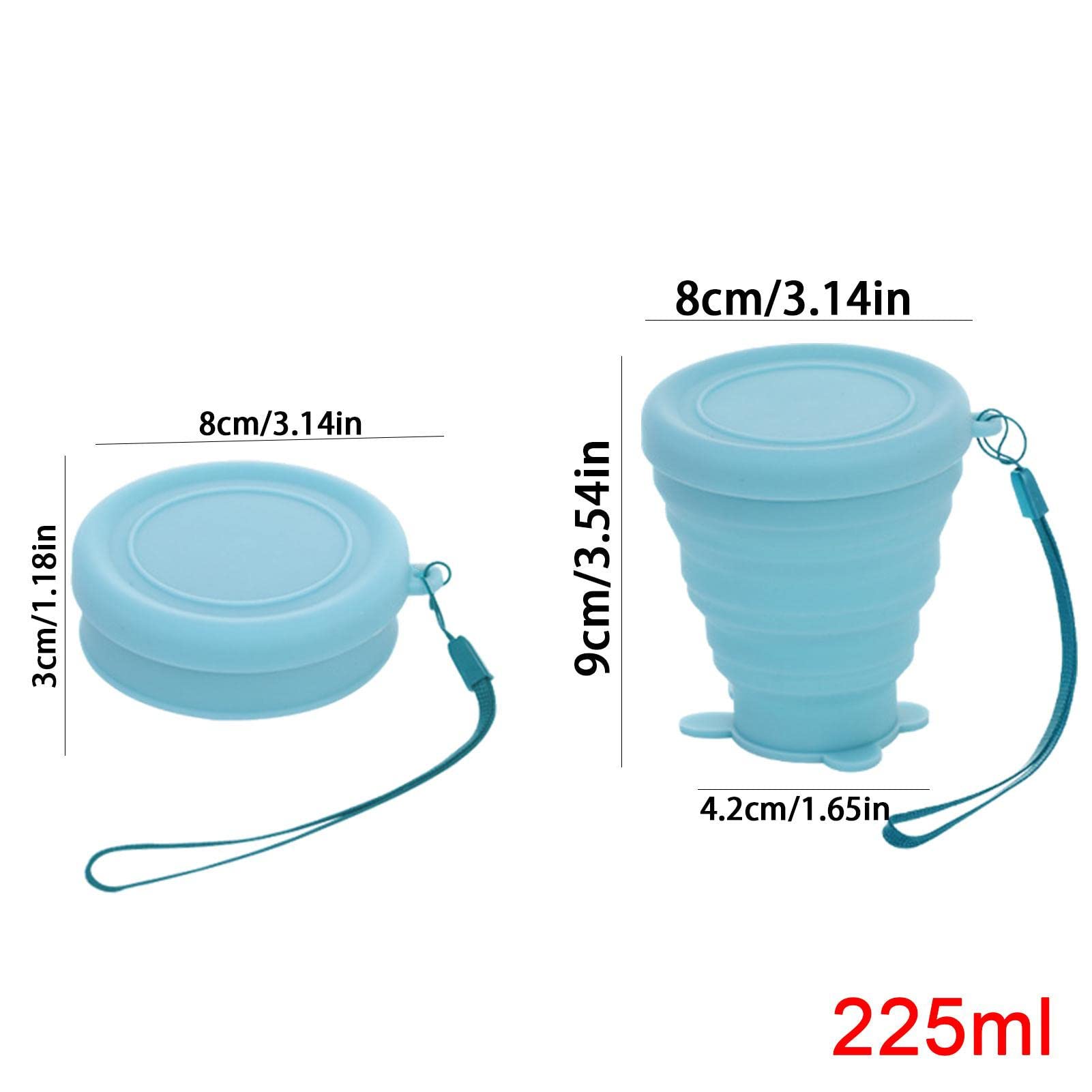 FacynVoyage Pliable - Bouteille d'eau Pliable en Silicone réutilisable | Gobelet Camping Extensible avec Couvercle, Petites Tasses Portables pour Voyage, randonnée, Sports Plein air