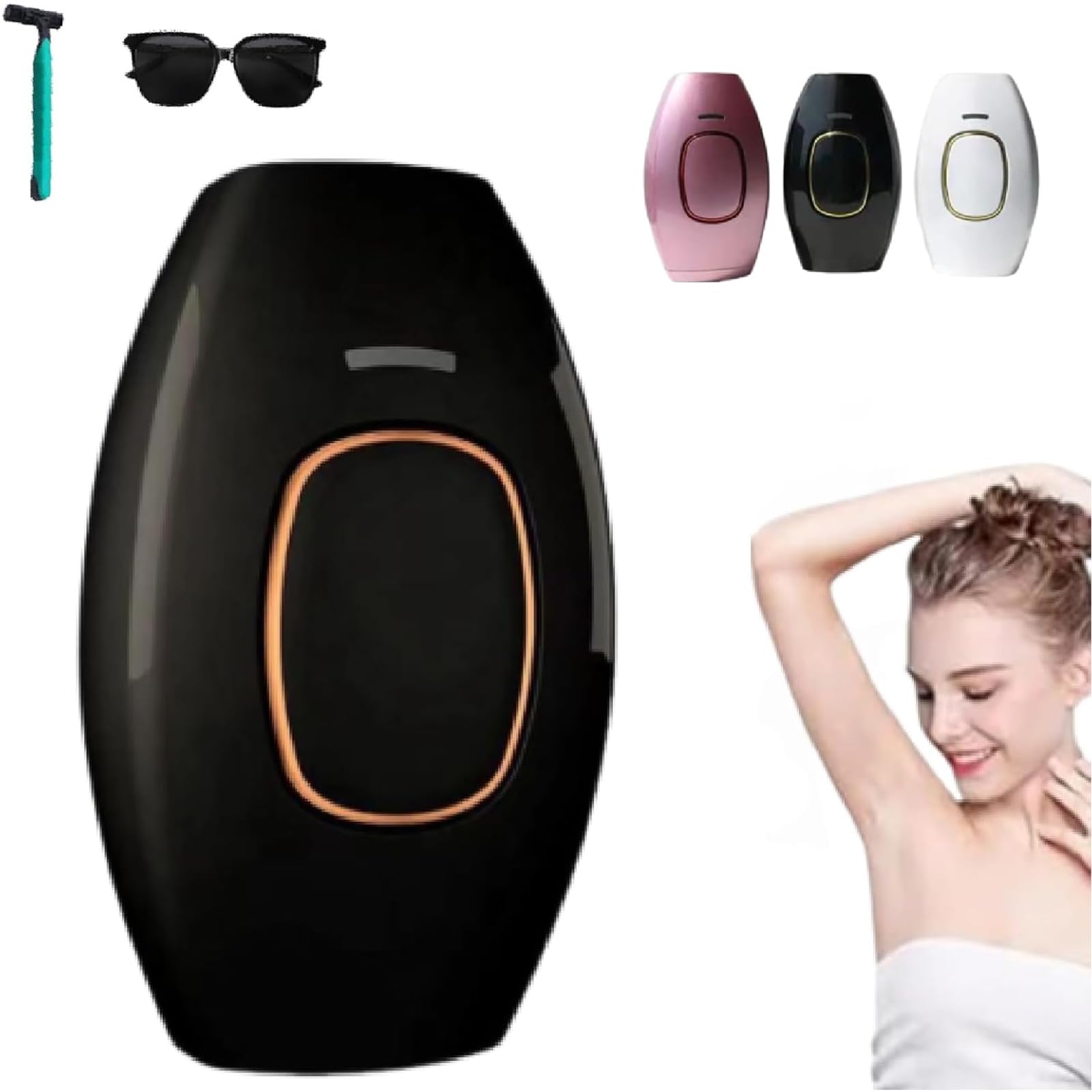 IPL Bloomy Luminology Depilator, 5 poziomów energii, do ciała i twarzy, dla mężczyzn i kobiet (czarny)