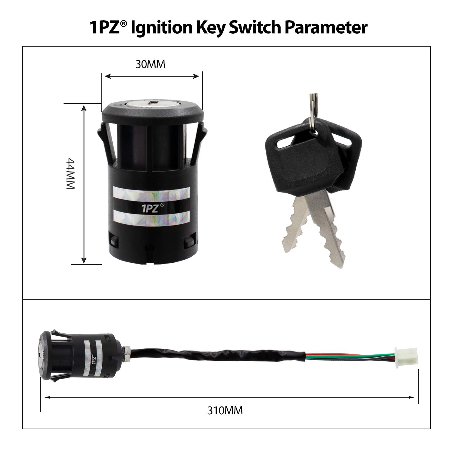 Amazon | 1PZ JSN-K01 4ピン 6V キーシリンダー カギ 鍵 ホンダ