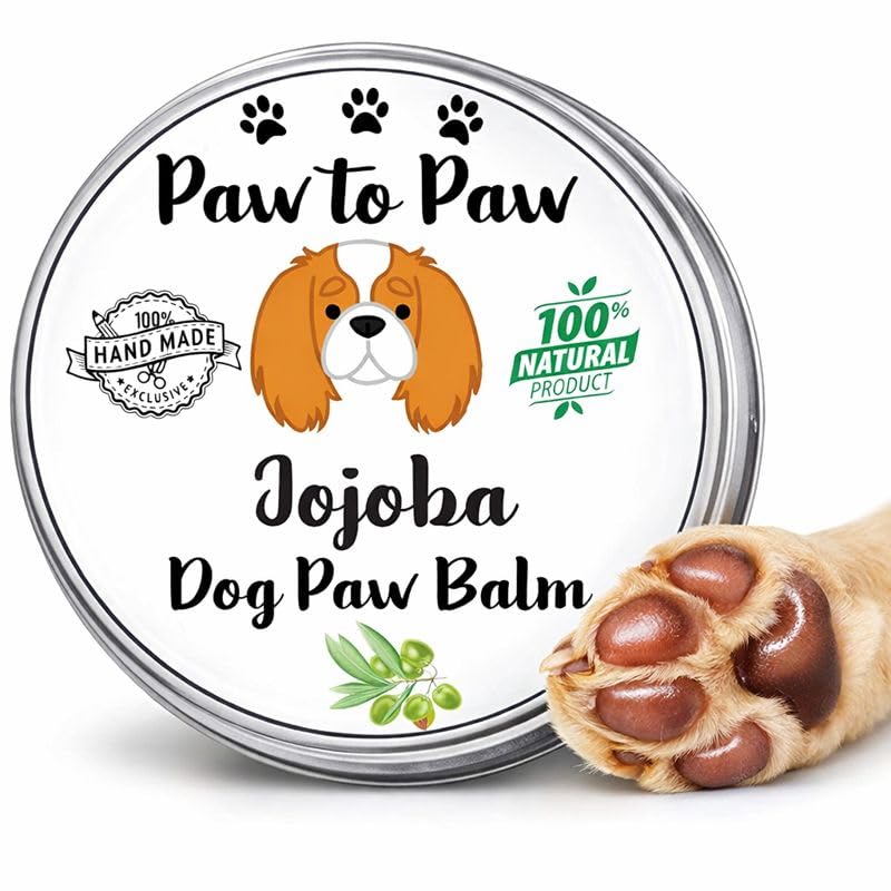 Paw to Paw Dog Paw & Nose Balm – Jojoba Infused, Alcohol Free, Natural Lick-Safe Paw Protector for Cracked Pads & Dry Nose, Softening Jojoba Oil Moisturiser for Daily Grooming,60ml (Large)