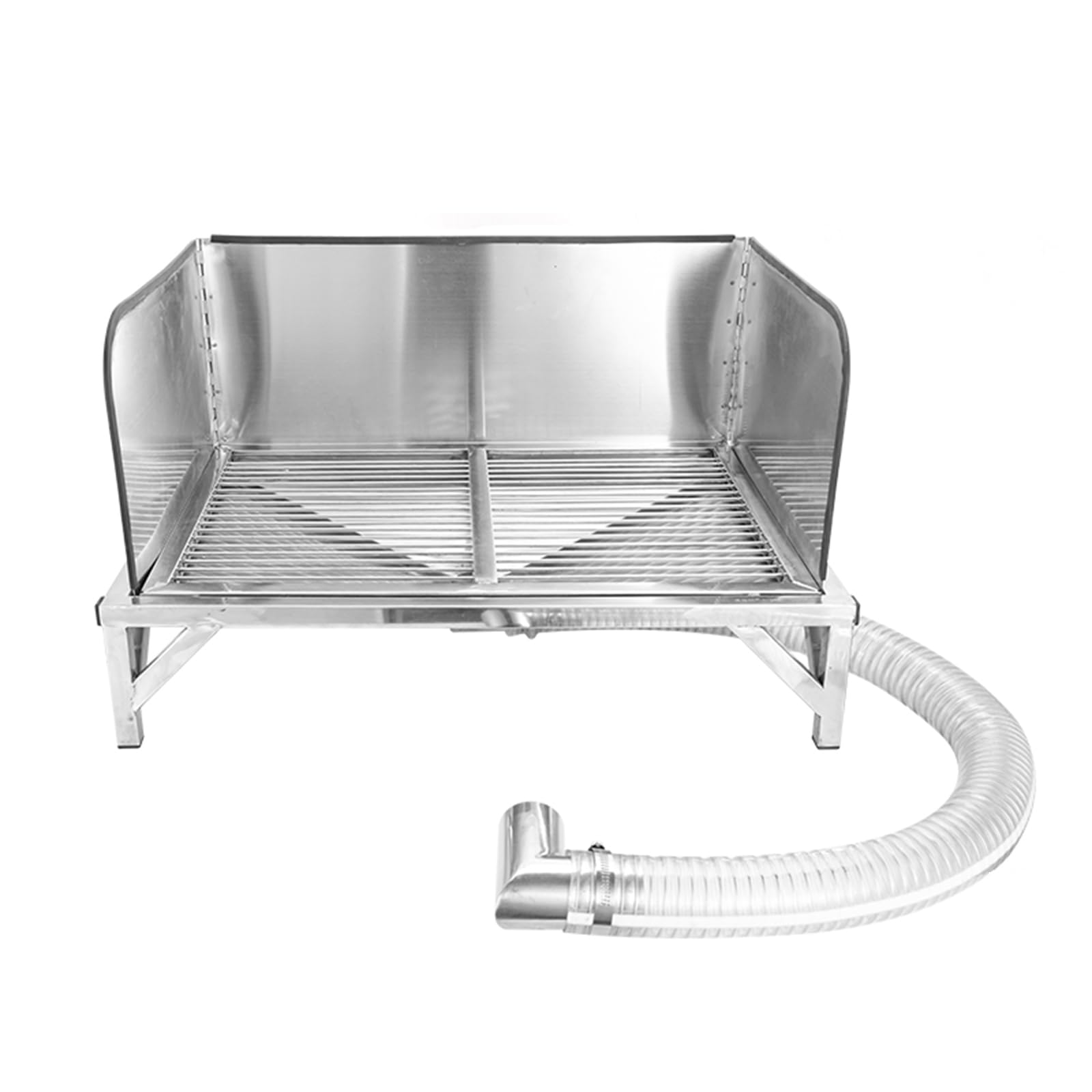 Indoor Dog Potty with Splash Wall Stainless Steel Pet Toilet Dog Litter Box For Bathroom Restroom Balcony 94X60cm