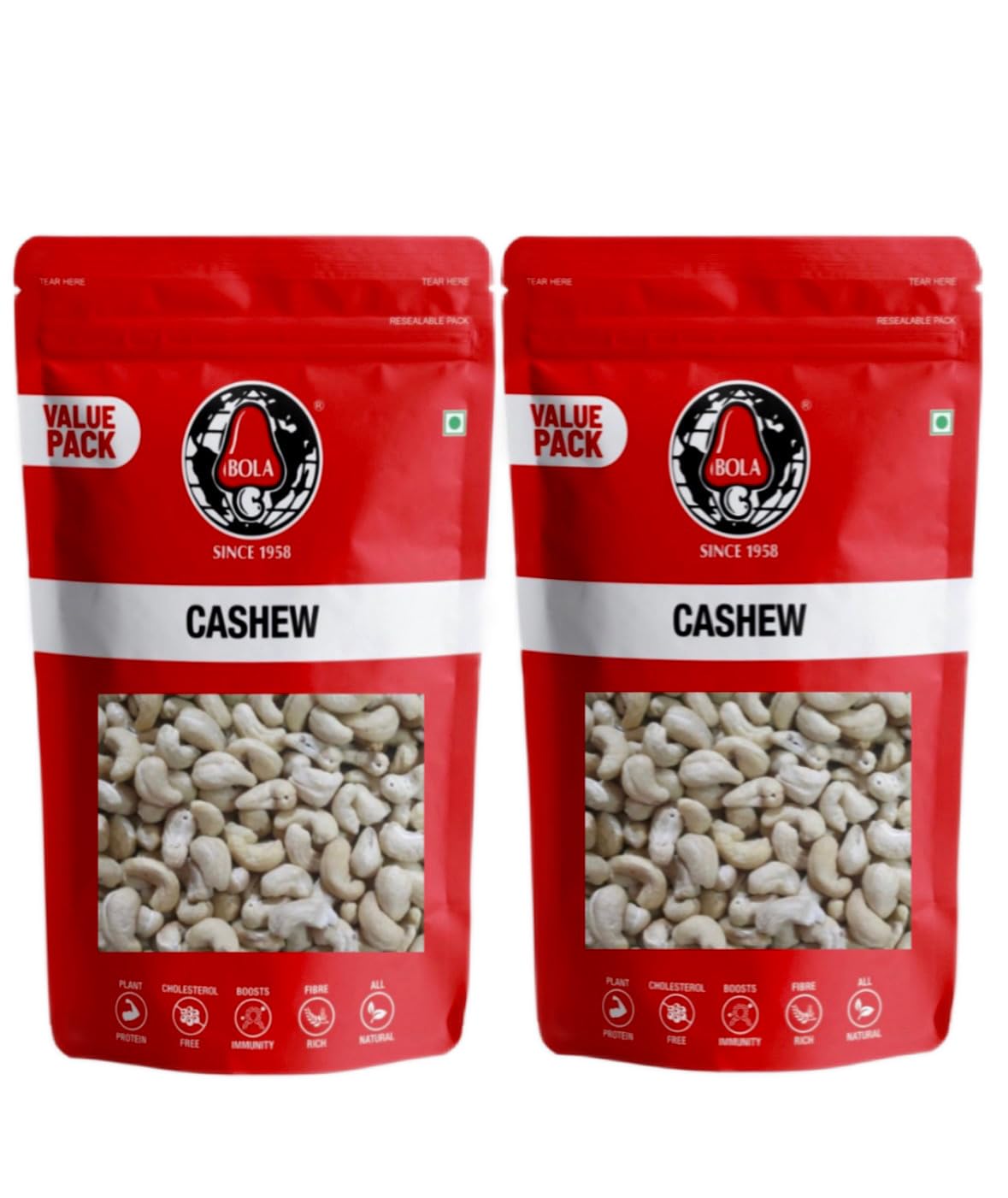 BOLA 100% Natural & Crunchy Whole Scorched White Cashew Nuts SW 400, 1 kg (500g x 2) (B0C78BS6LR) Amazon Price History, Amazon Price Tracker