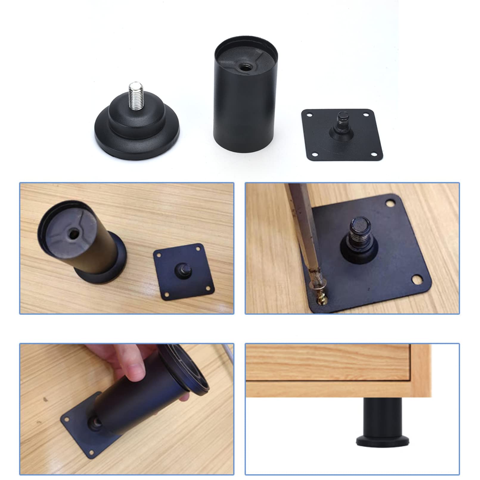 Amazon.co.jp: モダンな家具の脚、4つの調節可能な家具の脚