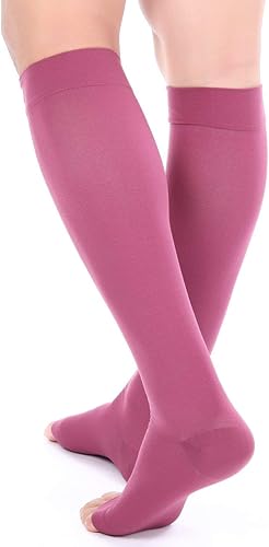 Miniatura 9 de Doc Miller Calcetines de compresión de punta abierta para mujeres y hombres, calcetines de compresión sin dedos para mujer, soporte de circulación