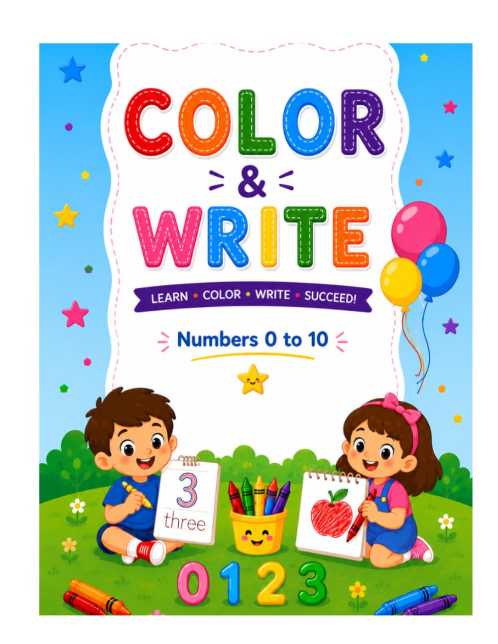 Color & Write: Fun Numbers 0–10 Tracing, Coloring & Counting Workbook for Little Learners