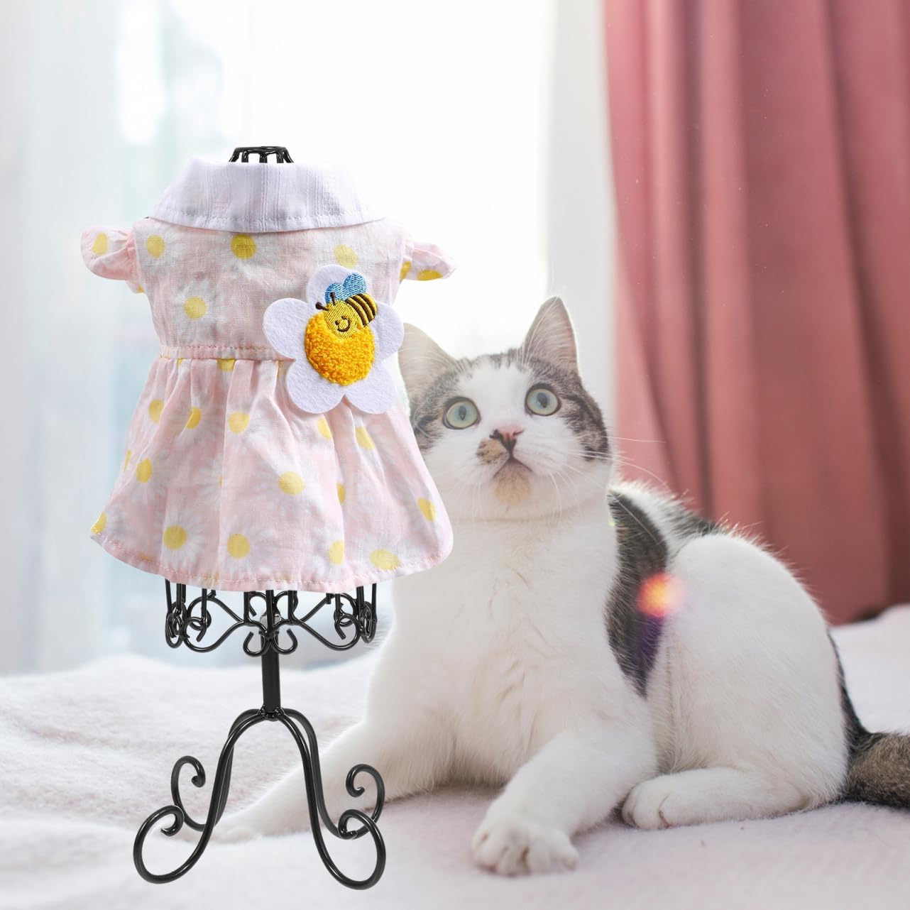 BESTOYARD PET Clothes Display Rack Iron Mannequin Body for Dog and Kitten Adjustable PET Clothing Hanger for Display and Home Use