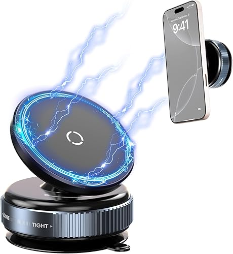 Miniatura 9 de DreamBee Soporte de teléfono magnético de succión al vacío mejorado, soporte de teléfono con ventosa fuerte, soporte de teléfono plegable y