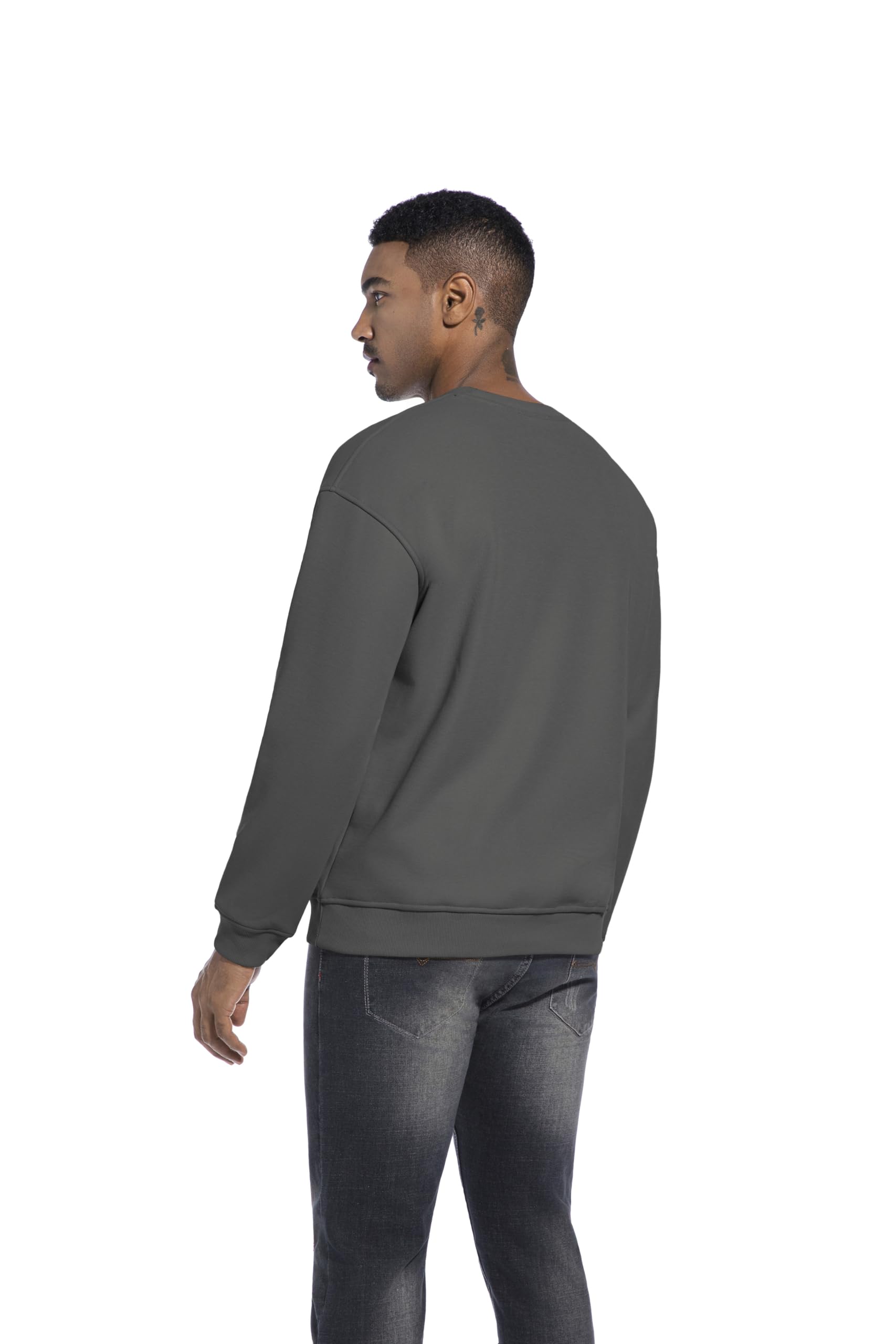 VEIISAR Herren Heavy Weight Pullover mit Rundhalsausschnitt,410g – Warmes Sweatshirt für Herbst & Winter - Dickes Fleece-Innenfutter