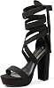 DREAM PAIRS Tacones Altos de Bloque Grueso con Plataforma para Mujer, Sandalias de Tacón Abierto con Tiras Gladiador Sexys y Elegantes 1