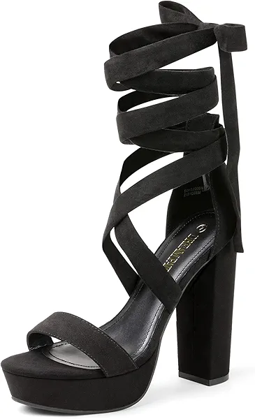 DREAM PAIRS High Heels Chunky Block Platform Heels for Women Strappy Gladiator Sexy Open Toe Heels Dressy Pumps Sandals
