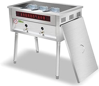 Komercyjna frytownica gazowa, pionowa frytownica gazowa o dużej pojemności, zewnętrzny niskociśnieniowy palnik propanowy, przenośna frytownica gazowa,A