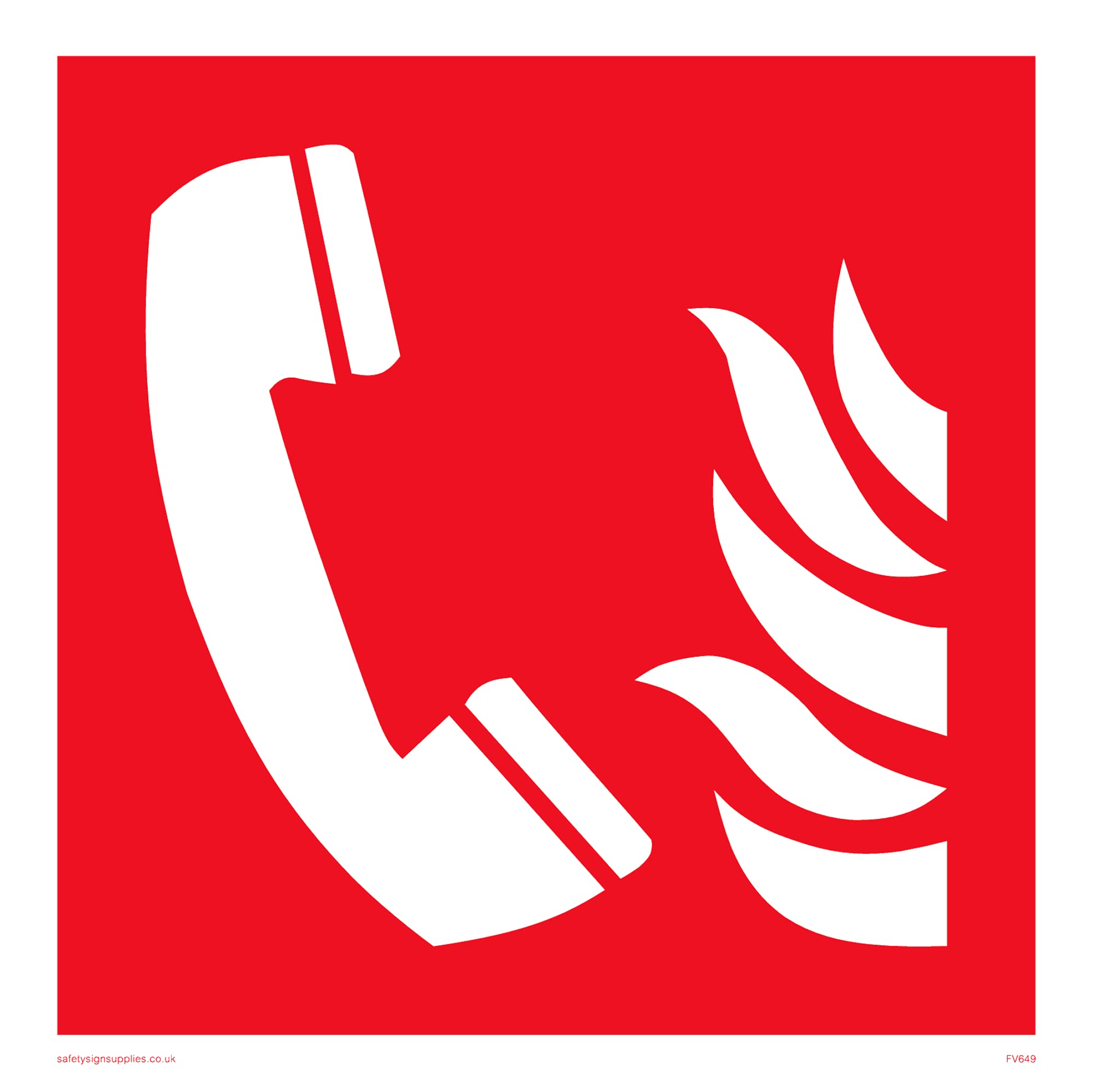 Pack of five - Fire Phone Symbol Sign - 150x150mm - S15
