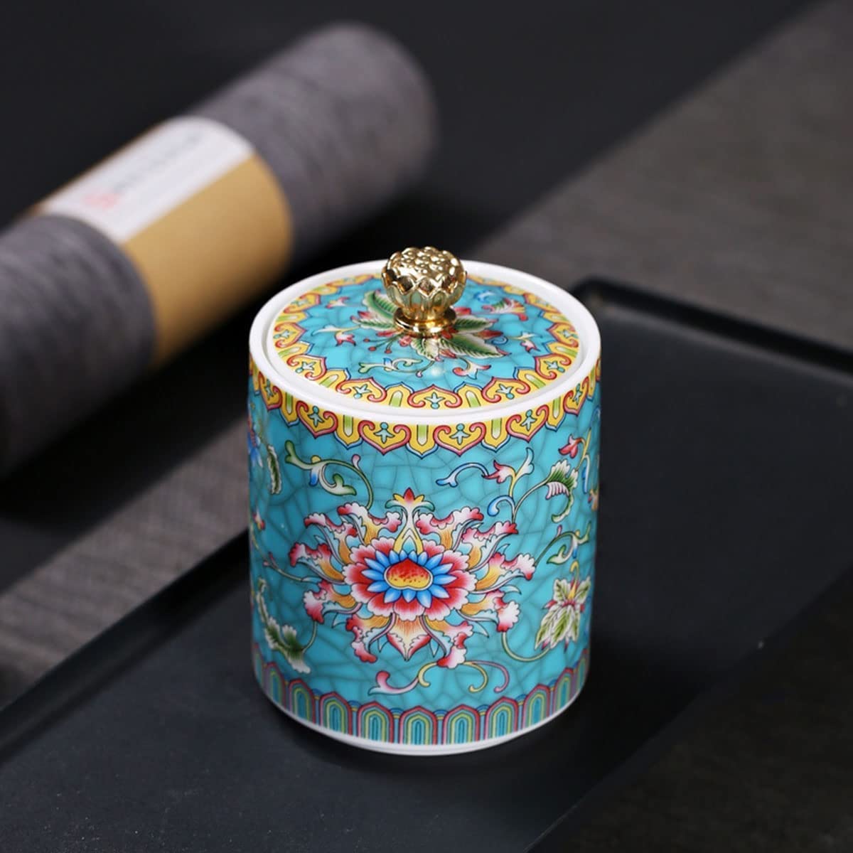 GJGHKLHL sugar pot， Ceramic Tea Jar,Storage Tank Container Food Jars, Canister Caddy Can(B)