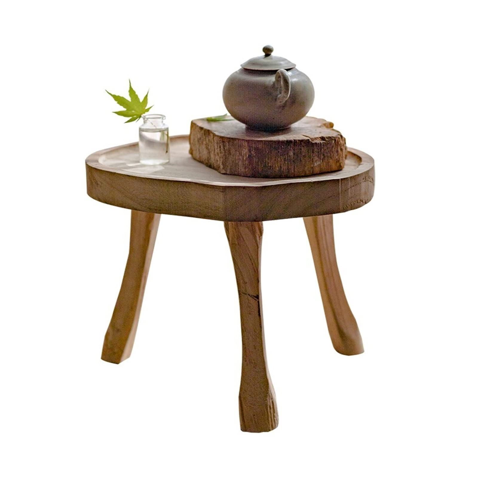 Support de plantes en bois massif avec socle stable et design en couches