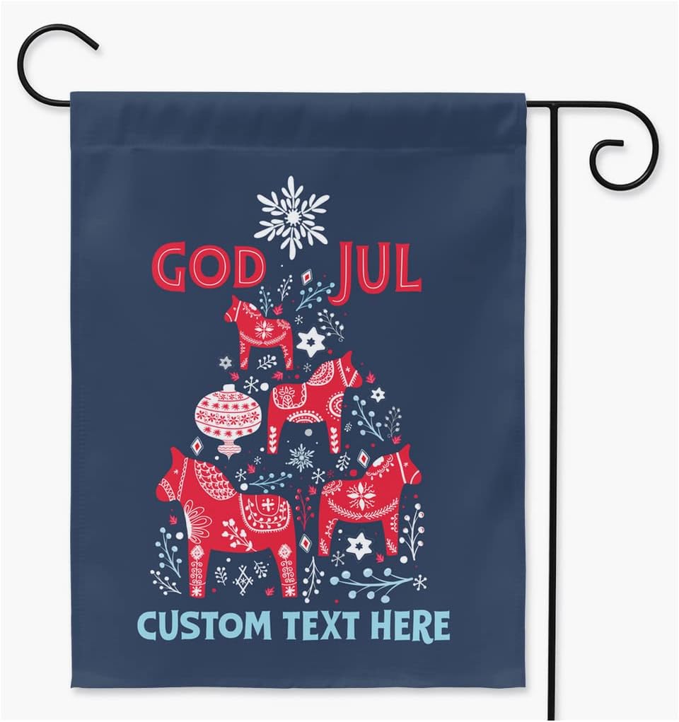 Dala Horse Christmas 12"x17" Garden Yard Flag for Outdoor