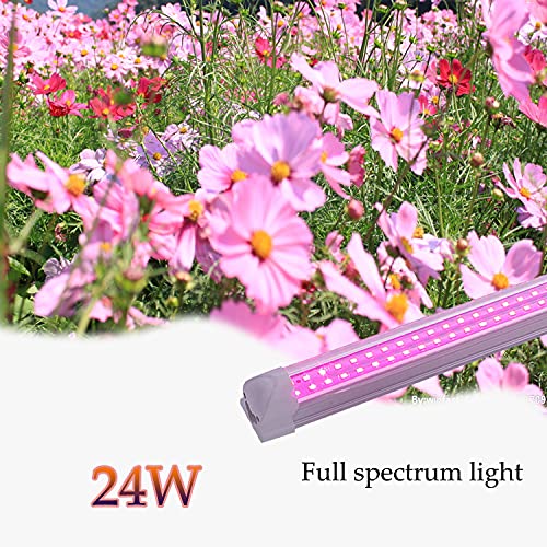 Mkujoo 12 Pack Led Plant Growing Light Fixture, 288W(12 X 24W) 2Ft T8, Full Spectrum, Linkable Design, Integrated Plant Light,Grow Lights For Indoor Plants Ac100~277V #TOP1