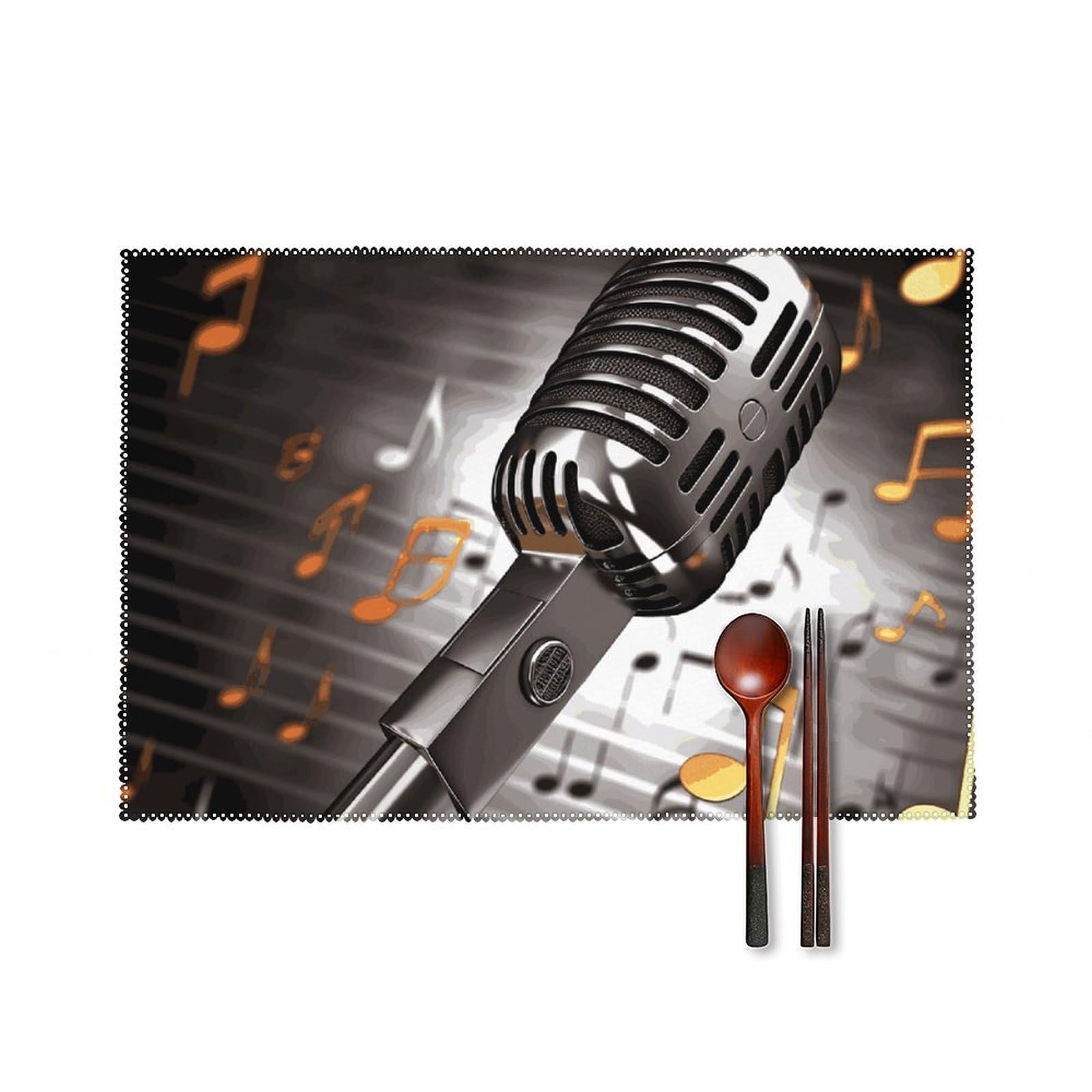 Sets de table en toile de qualité supérieure motif microphone