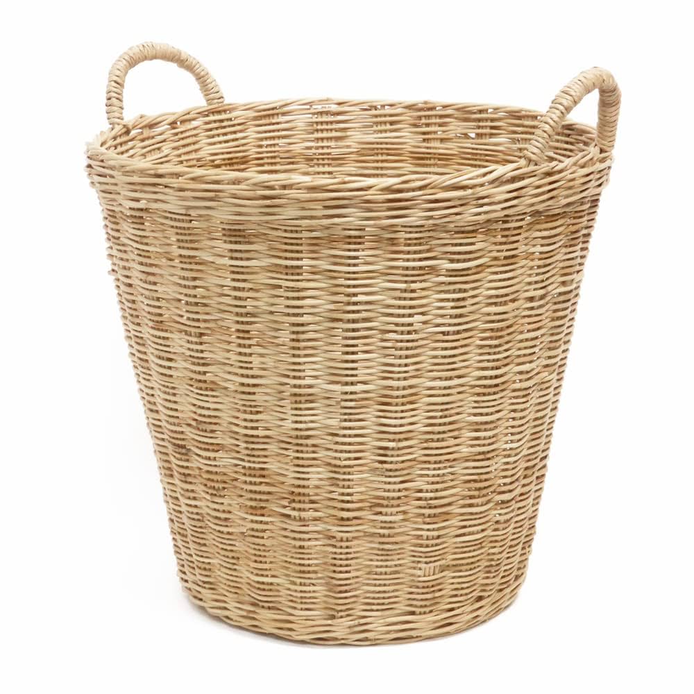 F/style エフスタイル 籐の波型バスケット 丸型 ラタン F/style（エフスタイル）／ツルヤ商店の籐のバスケット 丸型