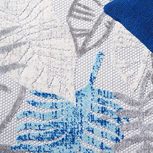 Tapete cuadrado lavable 8 pies gris y azul miniatura 7