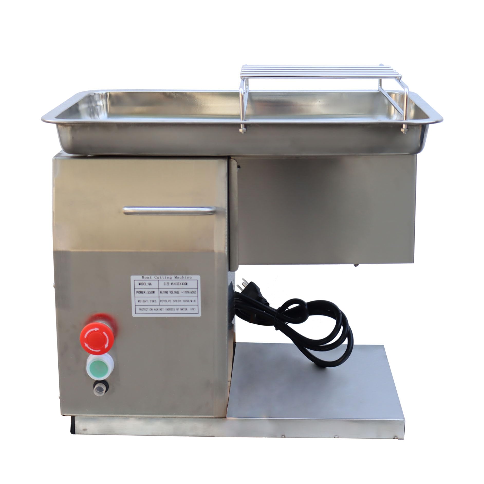 Banfluxion 110V QX Commercial Meat Shredding Machine Body without Blades Electric Meat Slicer 550W Electric Grinder Food Slicer for Pork, Beef and Mutton