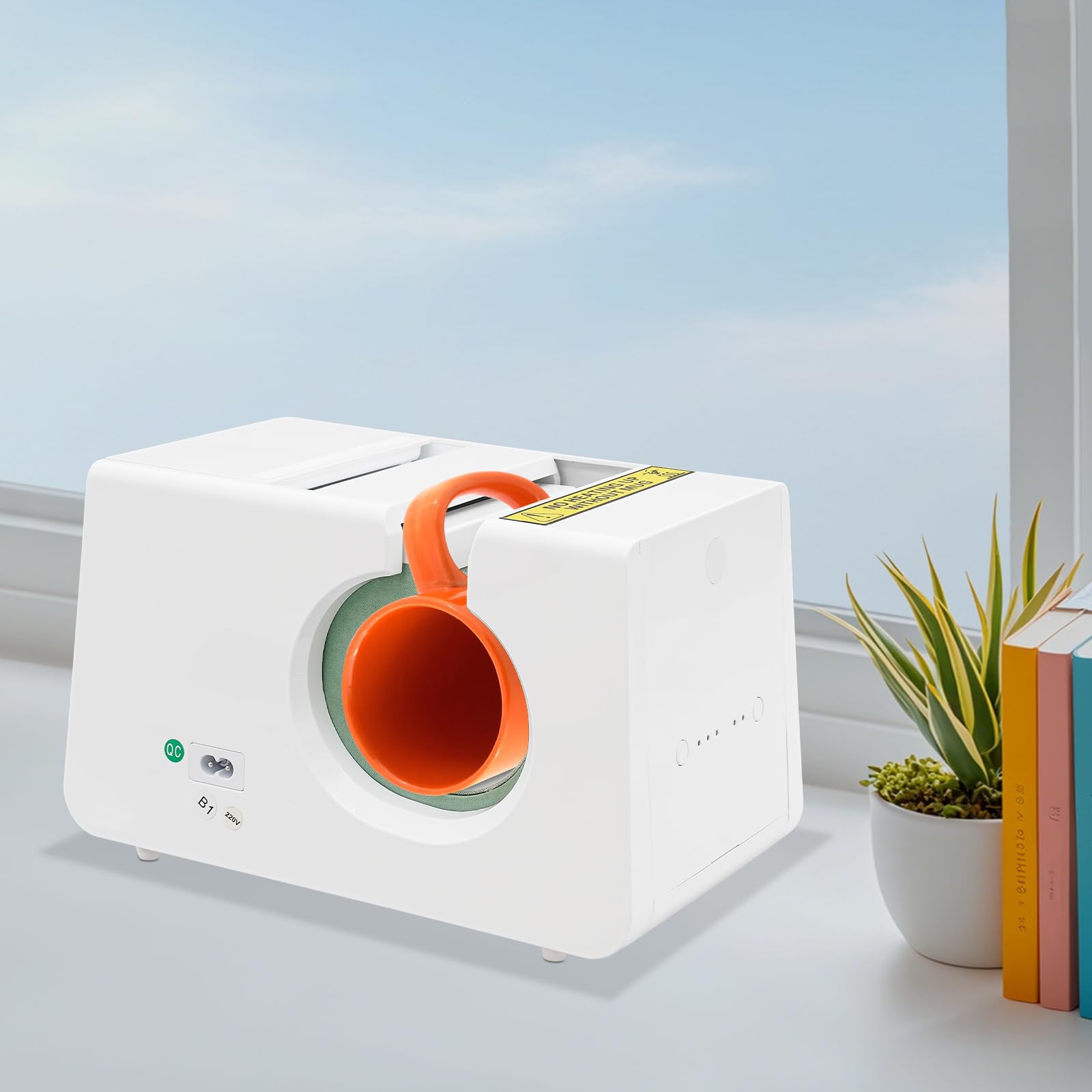 Prensa de calor automática para tazas/tazas de cerámica/tazas de acero inoxidable/tazas de cristal (235 ml) con ajuste de temperatura y tiempo, prensa de transferencia de calor DIY para sublimación