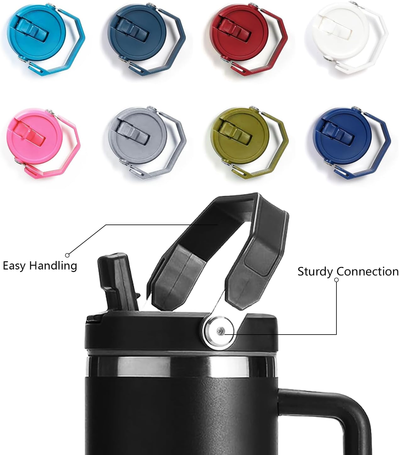 Sunflower 30 oz Stainless Steel Insulated Tumbler with Handle Lid and Straw, Leakproof Tumbler with Straw, Sunflower Decor - Image 4