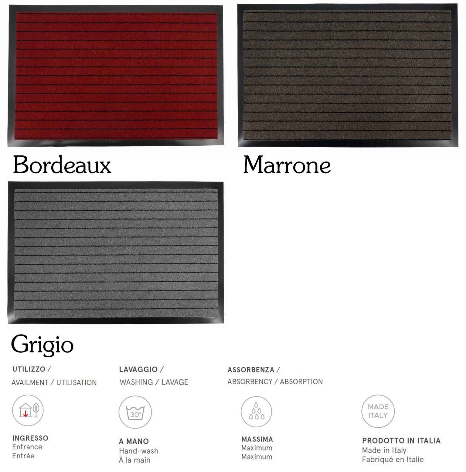 Zerbino Asciugapassi Alaska 40x70 Cm Marrone – Agugliato In Polipropilene Con Fondo In PVC, Spessore 5 Mm