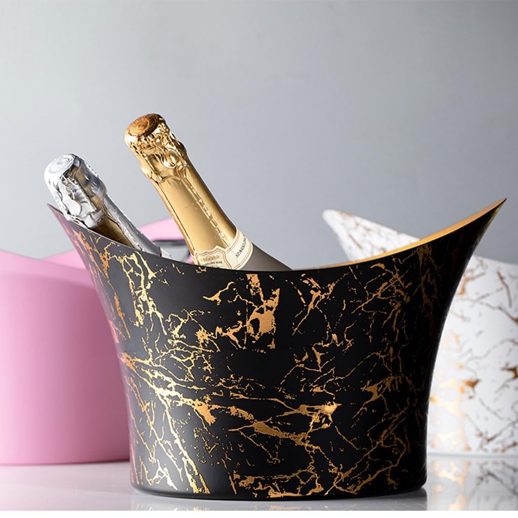 LCE Buckets Party Edelstahl-Champagner-Eimer for Zuhause, Rotwein, gefrorener Kühler, Restaurant, Bar, Ktv, Wein-Display-Eimer(B)