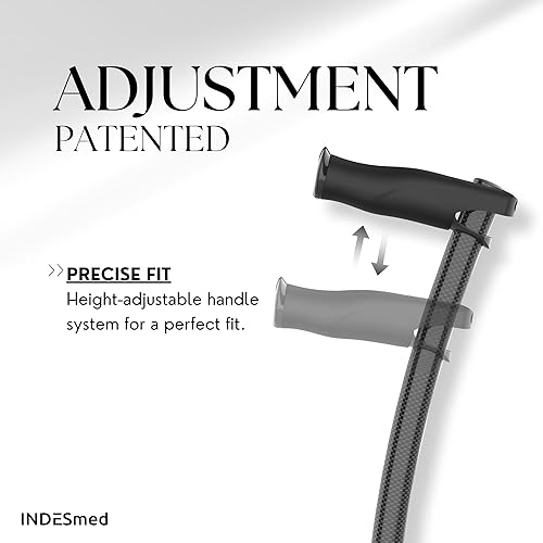 Miniatura 3 de Bastón ultraligero de fibra de carbono (0.44 libras) con curva ergonómica y agarre para prevenir tendinitis