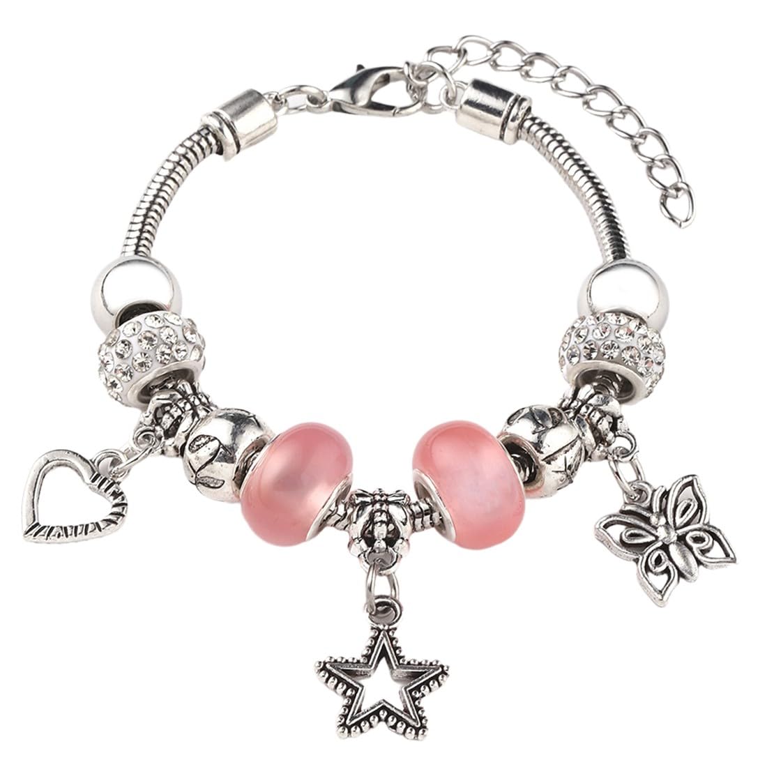 Bracciale con fiori di perline, braccialetto con margherite, braccialetto floreale blu