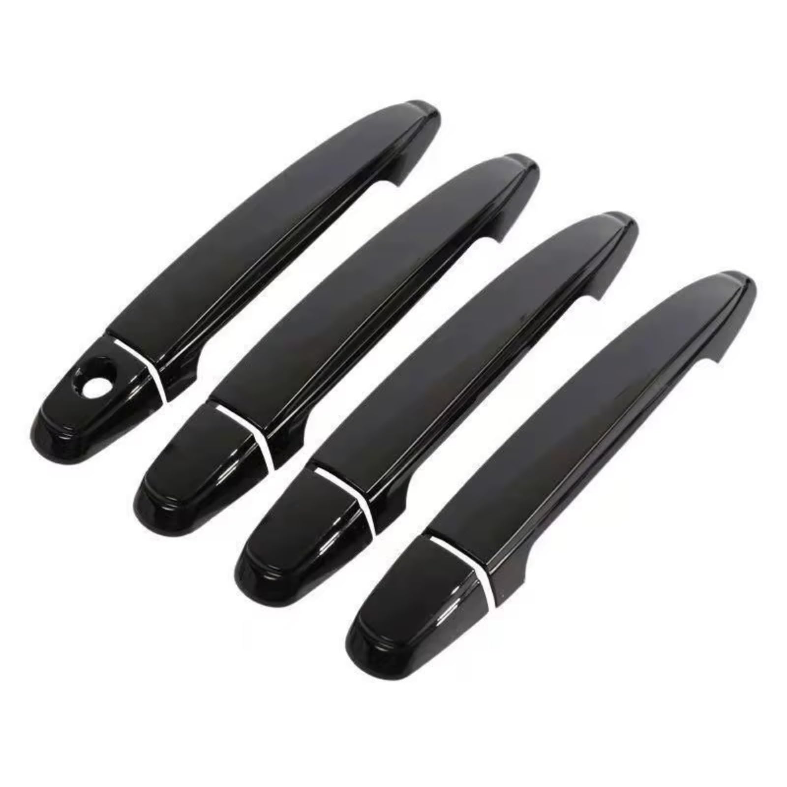 Qdzvalumv Black No Button Car Door Handles Cover Shell Compatible With Toyota For Isis For Platana 2004-2015 Car Door Handle Cover Decoration Styling Accessories Set(Black No Button)