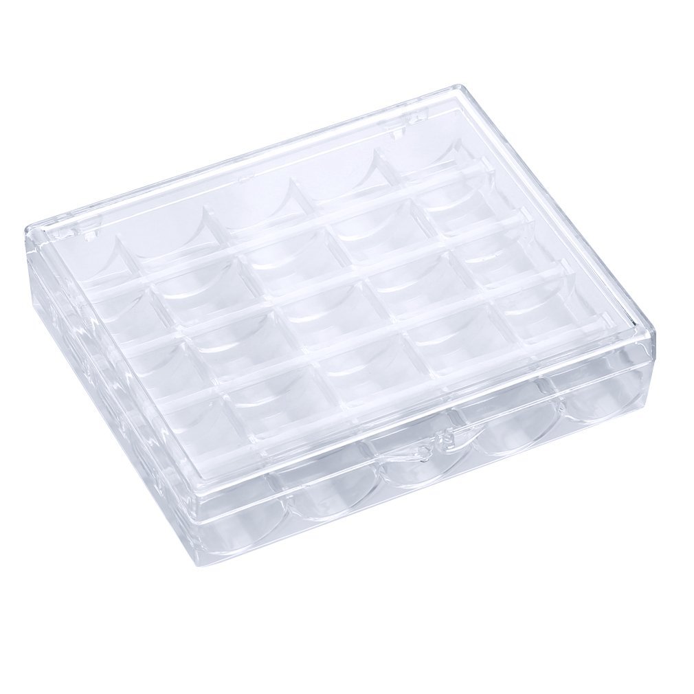 HENGSONG 25pcs Plastic Clear Bobbin Box Organizers Storage Case Box