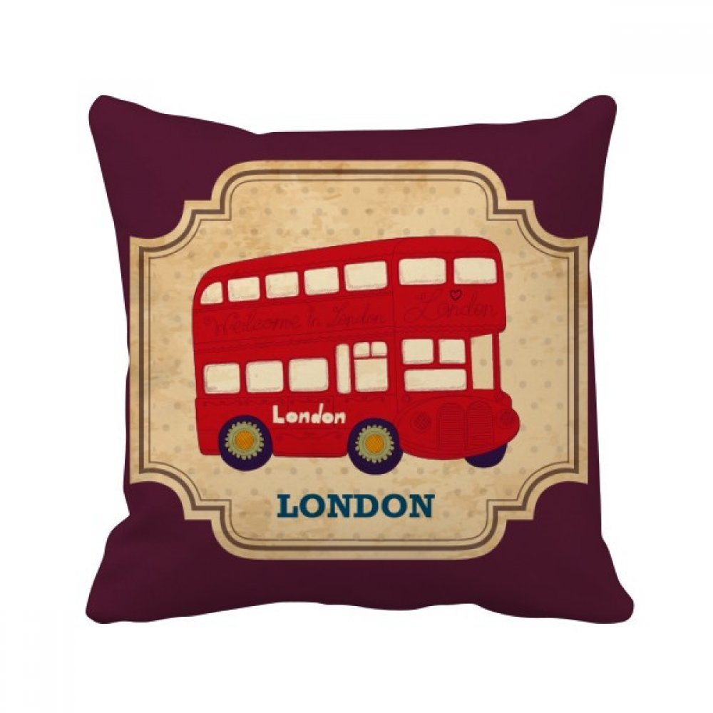 Oreiller bus Londres 40x40 cm pour sublimer la décoration de votre canapé