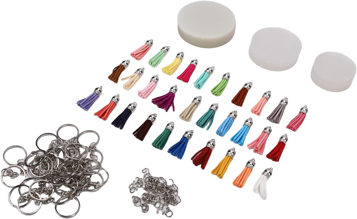 Zerodis Craft Materials Set Customizable with Multifunctional Creative Designs Bulk DIY Blank Key Chains for Personalized Gift Making Party Favors and Craft Projects 150 Pcs Acrylic