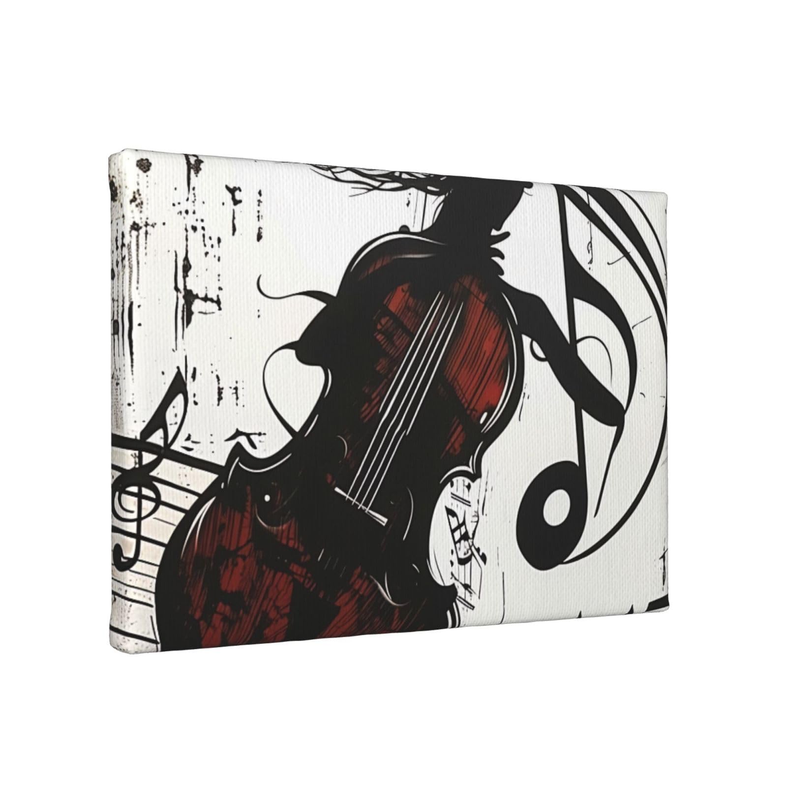 YKLJG Music Art Printed Wall Art Canvas Painting 30x20 CM Wooden Framed Picture Painting Artwork Prints for Bedroom Kitchen Home Office Decor